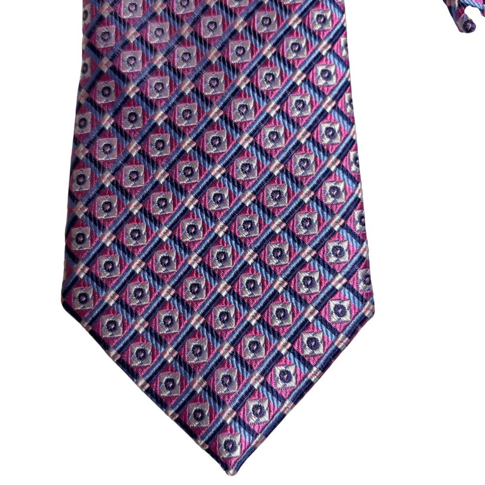 Jos. A. Bank Signature Collection Mens Tie‎ Silk Pink Blue 58" Long Professional